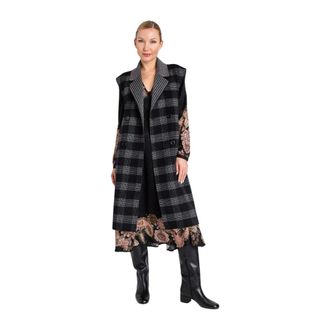 Twinset Jassen, Dames, Veelkleurig, XS, Katoen, Omkeerbaar vest van dubbele stof