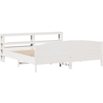 vidaXL Vidaxl - Estructura De Cama Sin Colch&oacute;n Madera Maciza Blanca 200x200 Cm