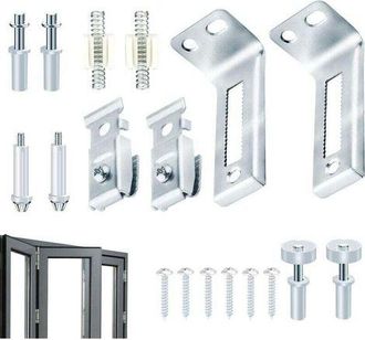 OEM Kit De Reparaci&oacute;n De Rieles Para Puertas Corredizas De 18 Piezas, Kit De Herrajes Para Puertas Corredizas Plegables, Puerta Corrediza Para Gabinetes, 
