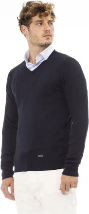 Baldinini V-neck Knitwear, male, Blue, 3XL, VNeck Knit Jumper Ba23669
