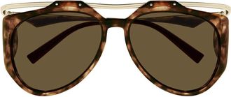 Saint Laurent Amelia Zonnebril - unisex - Zonnebrillen - Bruin - 55 MM - Nylon - Accessoires