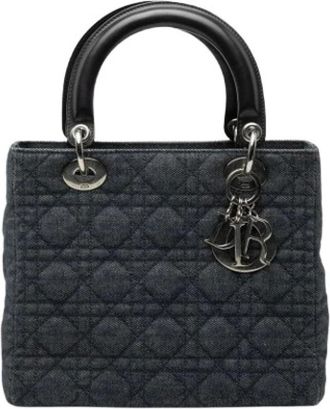 Dior Pre-owned Handbags, female, Gray, Size: ONE SIZE Pre-owned Lady Satchel