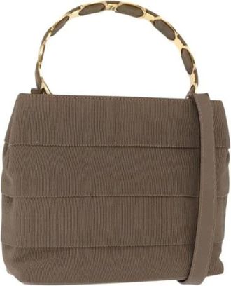 Ferragamo Pre-owned Handbags, female, Brown, Size: ONE SIZE Pre-owned Canvas Handbag