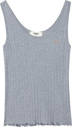 Fendi Tops, Dames, Grijs, M, Stijlvolle Tanktop