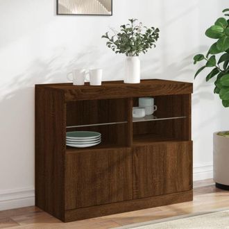 vidaXL Credenza con Luci led Rovere Marrone 81x37x67 cm - Vidaxl