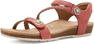 Aetrex Jillian Braided Quarter Strap Sandals Womens Sandals Antique Rose : 6.5 M (B), Leather