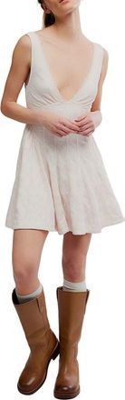 Free People Cant Help It Eyelet Embroidered Minidress in Champagne Sugar Comb at Nordstrom, Size X-Small