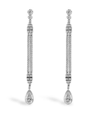 Pragnell 1911-1940 platinum Masterpiece diamond drop earrings - Silver