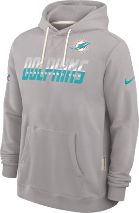 Nike Miami Dolphins Sideline Standard Issue Nike Mens Dri-FIT NFL Pullover Hoodie in Grey | 03AZ09T9P-SX8