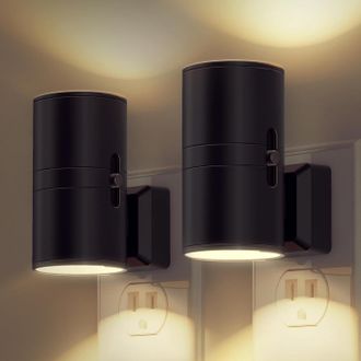 OEM Luz Nocturna Enchufable, Estilo Moderno, Enchufe De Pared Integrado, Con Sensor Crepuscular, Luz Blanca Suave De 3000 K, Brillo Ajustable De 0 A 100 L