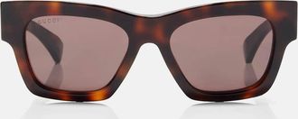 Gucci Occhiali da sole squadrati con scritte