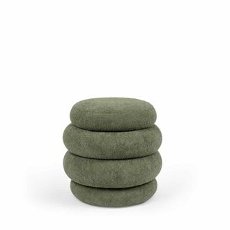 Koketto Home Puff redondo verde de textura suave