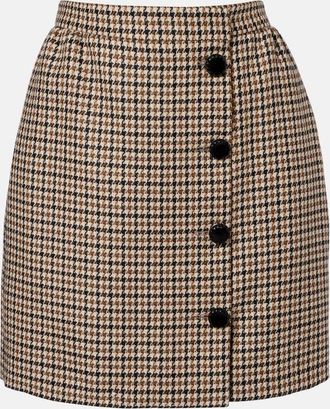 Valentino Minigonna in lana vergine pied-de-poule