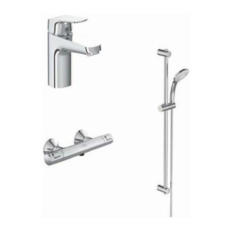 Ideal Paquete De Grifer&iacute;a Ceraflex Termostato De Ducha / Combinaci&oacute;n De Ducha Cromado Con Grifo De Lavabo Standard
