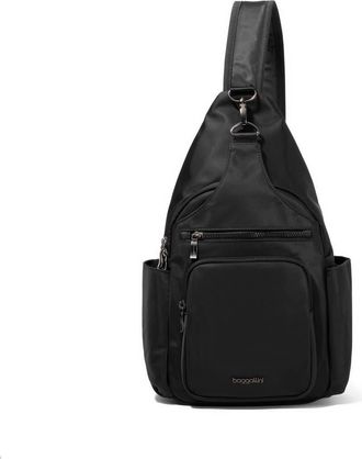 Baggallini Central Park Large Sling Bag in Black Twill at Nordstrom