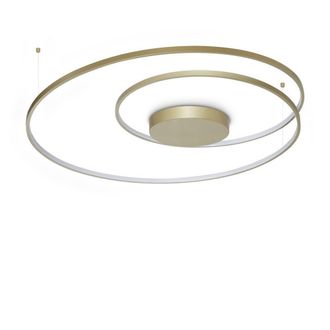Netlighting Oz Integrated LED Semi Flush Ceiling Light Brass 8300lm 3000K in Yellow