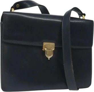 Celine Pre-owned Handbags, female, Blue, Size: ONE SIZE Pre-owned Vintage Leather Bag