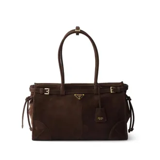 Prada Bonnie Large Suede Handbag