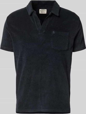 Superdry Slim Fit Poloshirt aus Frottee in Marine, Gr&ouml;&szlig;e XXXL