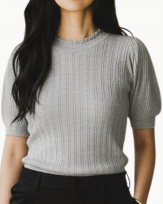 Ulla Johnson Gemma Short Sleeve Knit Top In Slate