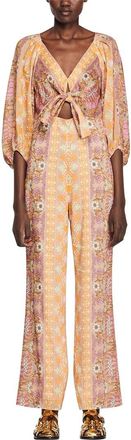 Maje Sandro Dieppe Linen-Blend Jumpsuit