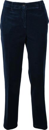 Aspesi Straight-Leg Cotton Trousers with Mid-Rise Waist and Velvety Texture