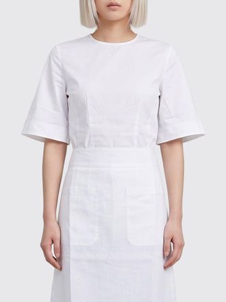 Toteme Top girocollo in cotone a maniche corte con vestibilit&agrave; slim fit