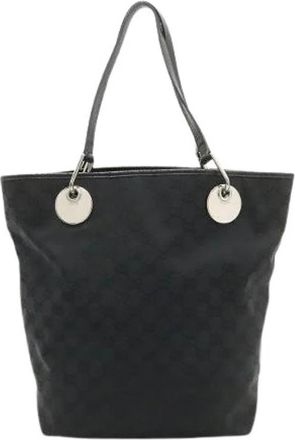 Gucci Pre-owned GG Canvas Tote Bag - Dames - Vintage Shopper - Zwart - ONE Size - Leer - Vintage