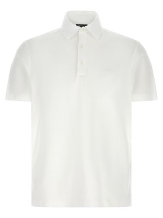 Ermenegildo Zegna White Piqu Cotton Polo Shirt