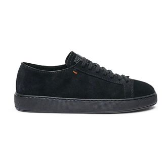 Santoni Zapatillas Bajas de Ante de Ternera - Shoes - Hombre - Negro - 44 1/2 EU