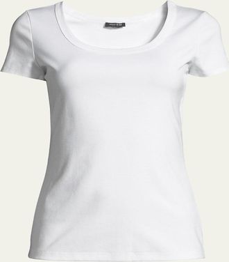 Lafayette 148 New York Cotton-Stretch Basic Tee