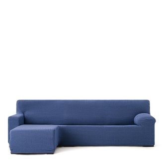 Eysa Funda de sof&aacute; chaise longue izquierda b/c azul 250 - 360 cm