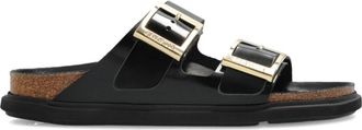 Birkenstock Arizona Droplet Buckle Narrow Fit - Dames - Sandalen - Zwart - 39 EU - Leer - Schoenen