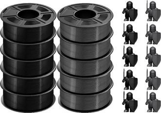 OEM Filamento 3d, Material Petg Duradero, Impresi&oacute;n De Alta Precisi&oacute;n, 5 Unidades Negras Y 5 Grises