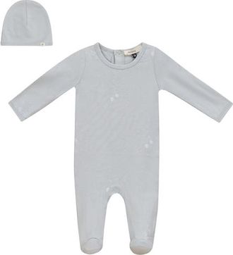 Fragile Allover Strawberry and Dot Print Romper with Hat Set in Skylight at Nordstrom, Size 3M