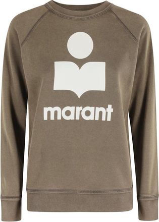 Isabel Marant Sweatshirts, female, Brown, S, Dark Bronze Sweatshirt with Front Logo