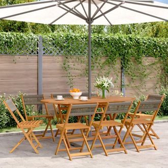 vidaXL Vidaxl - Sillas De Jard&iacute;n Plegables 8 Uds Madera Maciza Acacia Gris