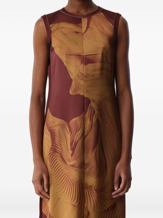 Jason Wu crew-neck sleeveless midi dress - women - Polyester - 2 - Brown