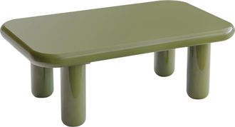 Oviala Mesa de centro rectangular de 100 cm en MDF lacado en verde oliva