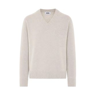 Alpha Studio Jersey con cuello en V Au-7212A - Knitwear - Hombre - Beige - XL