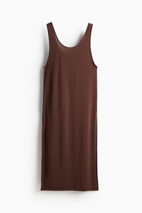 H&M Strandkleid mit U-Ausschnitt - Dunkelbraun