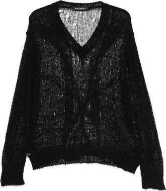 Our Legacy Distressed-effect Open-knit Sweater