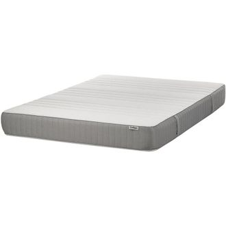 Beliani Materasso EU Medio 140 x 200 cm Bianco Grigio Schiuma Imbottitura Poliestere Sfoderabile Fancy