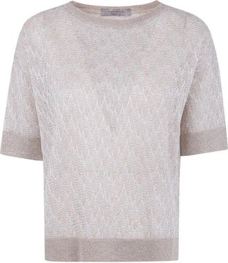 D.exterior D. EXTERIOR Z-Line Lux Short Sleeves Round Neck Sweater