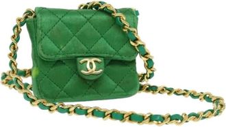 Chanel Pre-owned Mini Bags, female, Green, Size: ONE SIZE Pre-owned Vintage Mini Shoulder Bag