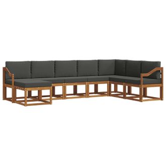 vidaXL Conjunto De Sof&aacute;s De Exterior 8 Pcs Natural Y Antracita Vidaxl