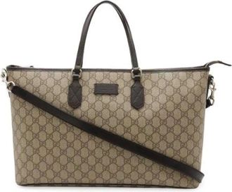 Gucci Pre-owned Tote Bags, female, Beige, Size: ONE SIZE Pre-owned Canvas gucci-bags