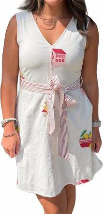 Ciebon Countryscape Embroidery Mini Dress In White Multi