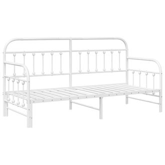 Berkfield Home Daybed Frame with Trundle White 75x190 cm Steel