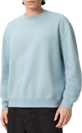 AllSaints Xander Crewneck Sweatshirt in Salton Blue at Nordstrom, Size Xx-Large